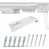 Extensible curtain rail various sizes galvanized steel lacquered white color